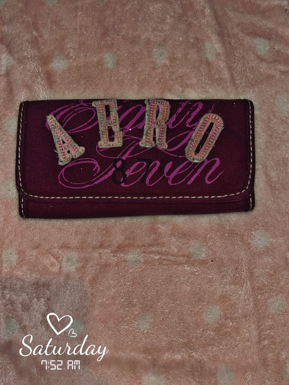 Aeropostale Purple & Pink Logo Wallet